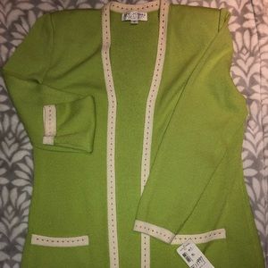 ST. JOHN neon green cardigan